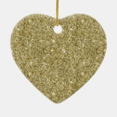 Gouden rode Glitter Glitz Stripes Keramisch Ornament (Achterkant)