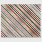 Gouden rode groene strepen Holiday Wrapping Paper Cadeaupapier (Vlak)