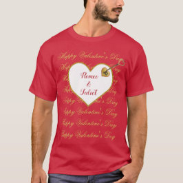 Gouden Rode Hart Romance Schattigee Moderne Valent T-shirt