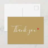 Gouden Rode Hart Script Bedankkaart Bedrijfs Postk Briefkaart (Voorkant / Achterkant)