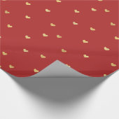 Gouden rode harten cadeaupapier (Hoek)