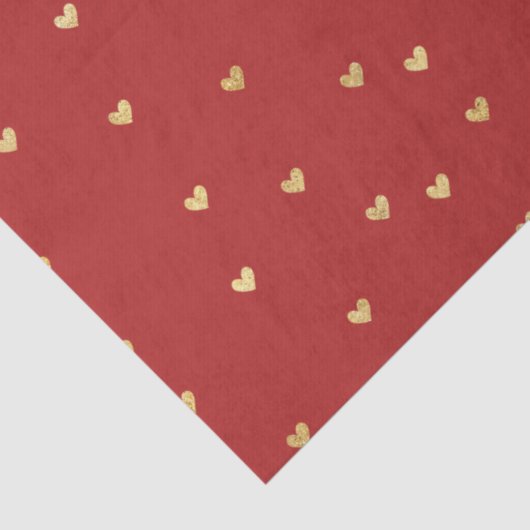 Gouden rode harten tissuepapier (Detail)
