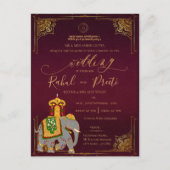 Gouden Rode Heer Ganesh Indiase bruiloft uitnodigi Briefkaart (Voorkant)