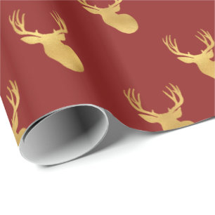 Gouden Rode Herten Cadeaupapier