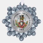 Gouden Rode Kerst Notenkraker, Glam Lijst Ornament Kaart (Voorkant)