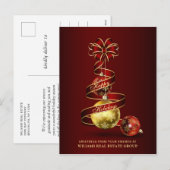 Gouden Rode Kerstbal Corporate Groet Feestdagenkaart (Voorkant / Achterkant)
