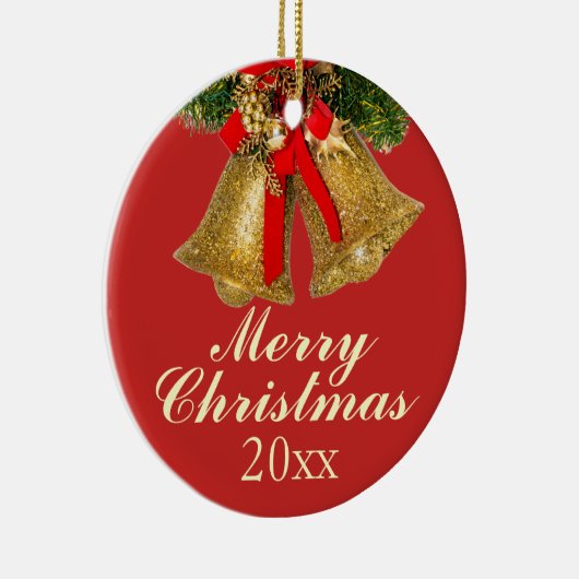 Gouden Rode Kerstballen 2017 Ornament (Rechts)