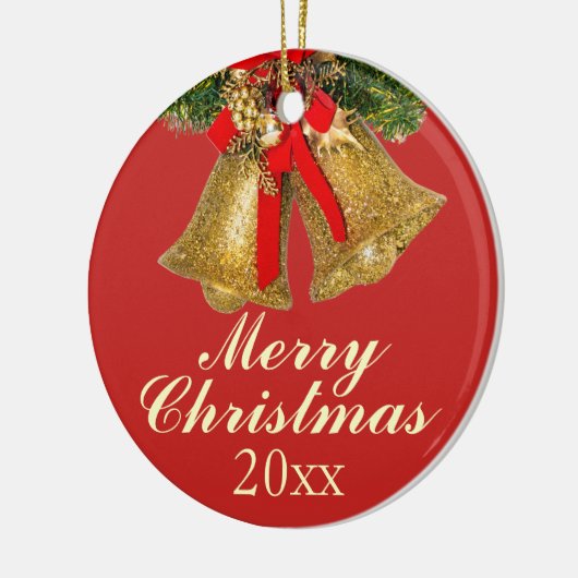 Gouden Rode Kerstballen 2017 Ornament (Links)