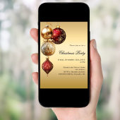 Gouden rode kerstballen Kerstfeest Kaart