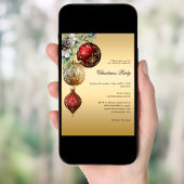 Gouden rode kerstballen zakelijk kerstfeest kaart