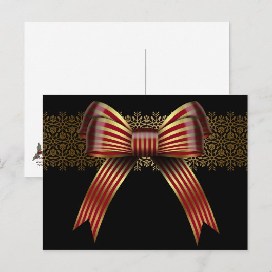 Gouden & Rode Kerstboog Vakantie Briefkaarten (Voorkant / Achterkant)