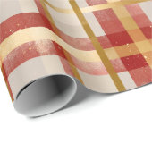 Gouden Rode Kerstplakken Cadeaupapier (Rol Hoek)