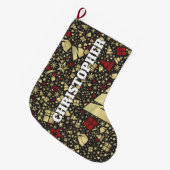 Gouden & Rode Kerstvoorraad Grote Kerstsok (Voorkant (Hangend))
