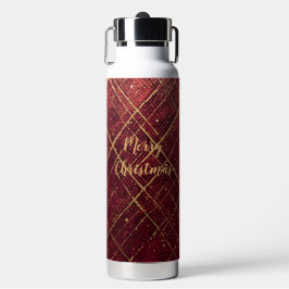 Gouden Rode Kruis Patroon, Goud Prettig Kerstfeest Waterfles