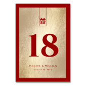 Gouden Rode Lange Rechthoek Dubbele Xi Chinese Bru Kaart (Voorkant)