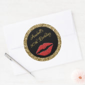 Gouden rode lippen 50e verjaardag Stickers (Envelop)