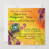 GOUDEN RODE MASKER, PAAUWENVEREN MASKERADE FEEST, KAART (Achterkant)