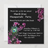 GOUDEN RODE MASKER,PAUWEENVEREN MASKERADEPARTY, KAART (Achterkant)