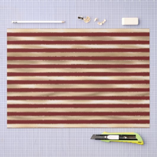 Gouden rode medium strepen tissuepapier (Craft)