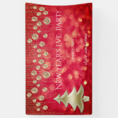 Gouden rode oudejaarsfeest oogverblindende luxe spandoek (Verticaal)