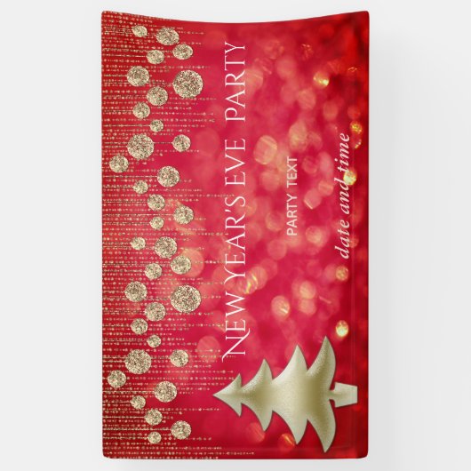 Gouden rode oudejaarsfeest oogverblindende luxe spandoek (Verticaal)