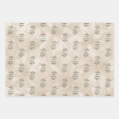 Gouden, rode Poinsettia vakantie Inpakpapier Vel (Voorkant 3)