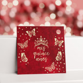 Gouden Rode Quinceañera Butterfly Tiara Mis Quince Bedankjes Labels