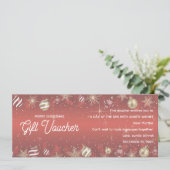 Gouden & Rode Sieradige Kerstcadeaubon (Staand voorkant)