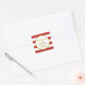 Gouden rode strepen Kerst bakken Labels (Envelop)