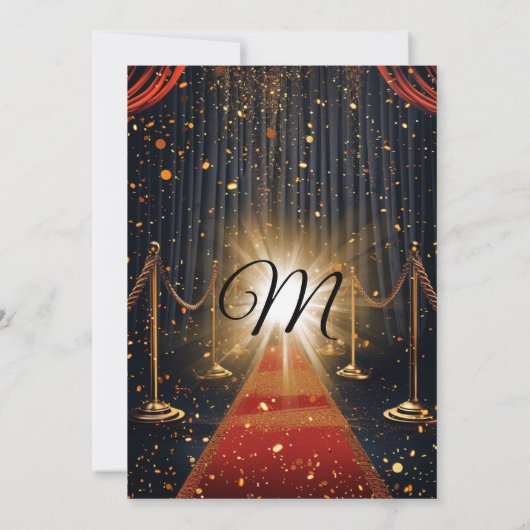 Gouden rode tapijt lief zestien stijlvolle verjaar kaart (Achterkant)