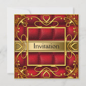 Gouden Rode Uitnodiging Feest Elk Feest (Voorkant)