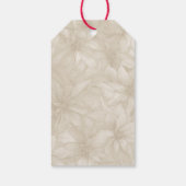 Gouden, Rode Waterverf Poinsettia Vakantie Cadeaulabel (Achterkant)