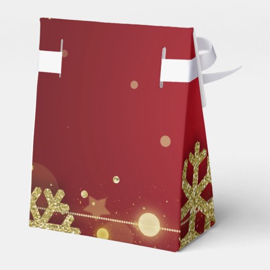 Gouden Rode Winter 40e Verjaardag Dank u Bedankdoosjes (Achterkant)