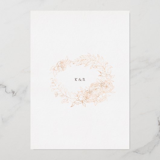 gouden roemeense bruidebruine bruiloft folie uitnodiging (Achterkant)