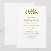 Gouden roestige blad elegante witte herfst uitnodi kaart (Voorkant / Achterkant)