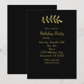 Gouden roestige blad elegante zwarte herfst elegan kaart (Voorkant / Achterkant)