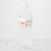 Gouden Roestige Boho Chic Herfst Wilde Bloemen Ele Waterfles Etiket (Achterkant)