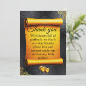 Gouden Rol Met Verjaardagsdankjewel Bedankkaart (Staand voorkant)