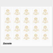 Gouden rollen, Tiara Bat Mitzvah Logo Vierkante Sticker (Vel)