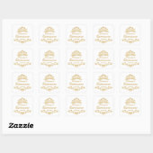 Gouden rollen, Tiara Quinceanera aangepaste Logo Vierkante Sticker (Vel)