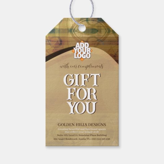Gouden Rollende Heuvels Cadeaulabel (Voorkant)