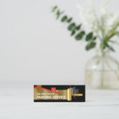 Gouden Roller Borstel Schilderen Huis Mini Visitekaartje (Staand voorkant)