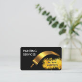 Gouden Roller Borstel Schilderen Spatten Visitekaartje (Staand voorkant)