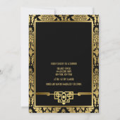 Gouden Romance jaren '20 Art Deco bruiloft uitnodi Kaart (Achterkant)