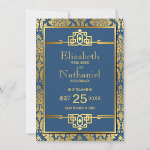 Gouden Romance jaren '20 Art Deco Save the Date