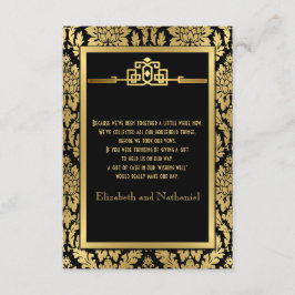 Gouden Romance jaren '20 Art Deco Wishing Well Kaa Informatiekaartje