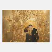 Gouden Romantisch Paar dat Zoent Inpakpapier Vel (Voorkant 3)