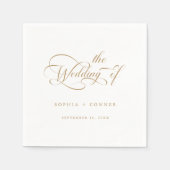Gouden Romantische Classy Calligraphy Wedding Servet (Voorkant)