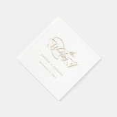Gouden Romantische Classy Calligraphy Wedding Servet (Hoek)