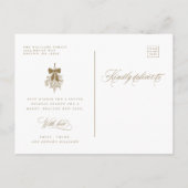 Gouden Romantische Kalligrafie Vrolijke Kerstfoto Briefkaart (Achterkant)